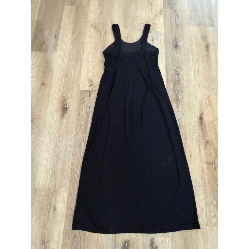 Cato Maxi Dress Women S Black‎ Beaded Bib Neckline Boho Sleeveless Jersey Gown - Picture 9 of 9